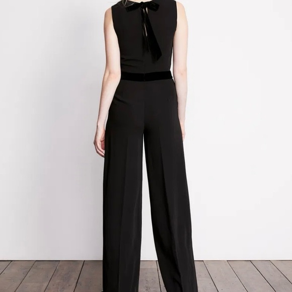 *NEW* BODEN Theodora Velvet Trim Jumper in Black — 6 — Lux Velvet Bow Tie Neck - Picture 4 of 7